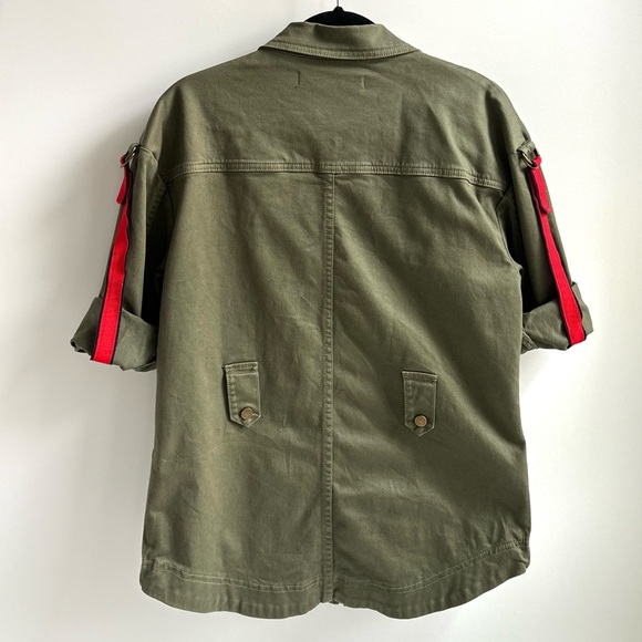 Veronica Beard Paulette Belted Jacket Olive Green Abbreviated Sleeves Small - Picture 6 of 17